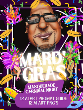 Mardi Gras Carnival 12 AI Prompt Guides With 12 samples Included